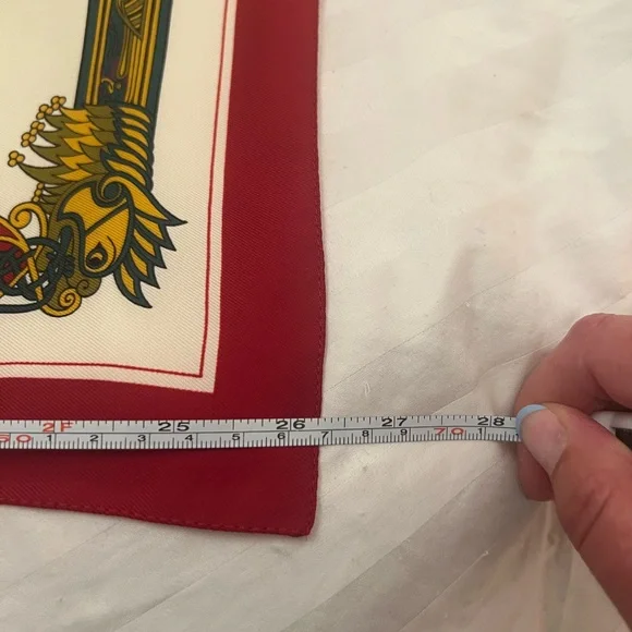 Chic Red and Cream Silk Book of Kells Scarf - Picture 6 of 6